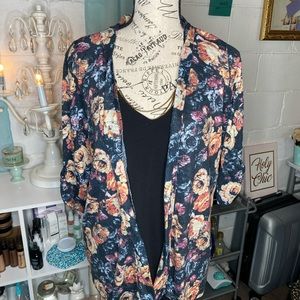 Floral blazer blouse with cami
